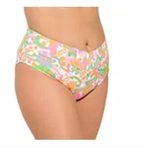 $30 Juniors Ninty-Nine° High Waist Bikini Swim Bottom Plus 2X NWT pink green